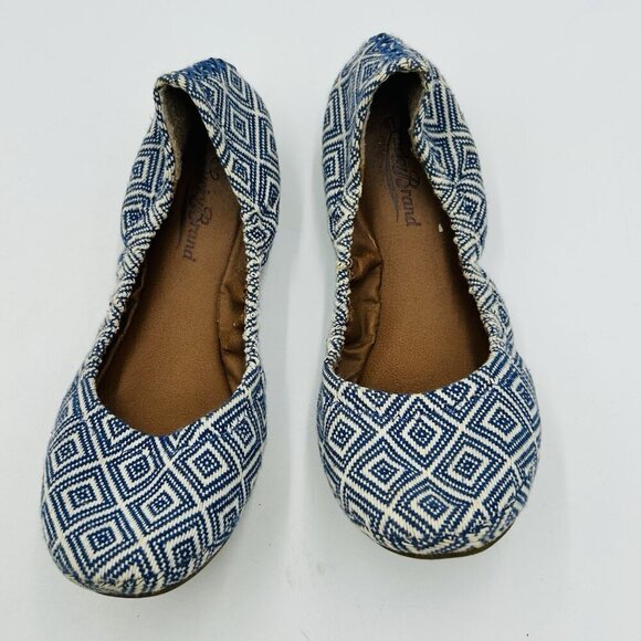 Lucky Brand Erin Women's Size 7.5B Flats Shoes Slip On Ballet Blue Aztec Print - Picture 1 of 8